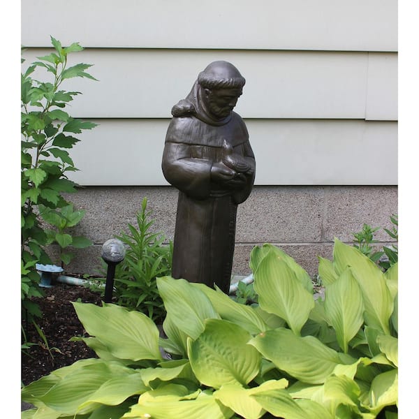 29 in. Bronze Color St. Francis Lawn and Garden Statue