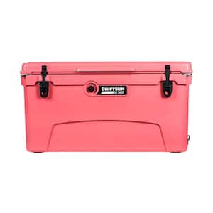 75 qt. Heavy-Duty Portable Insulated Hardside Ice Chest Cooler, Coral