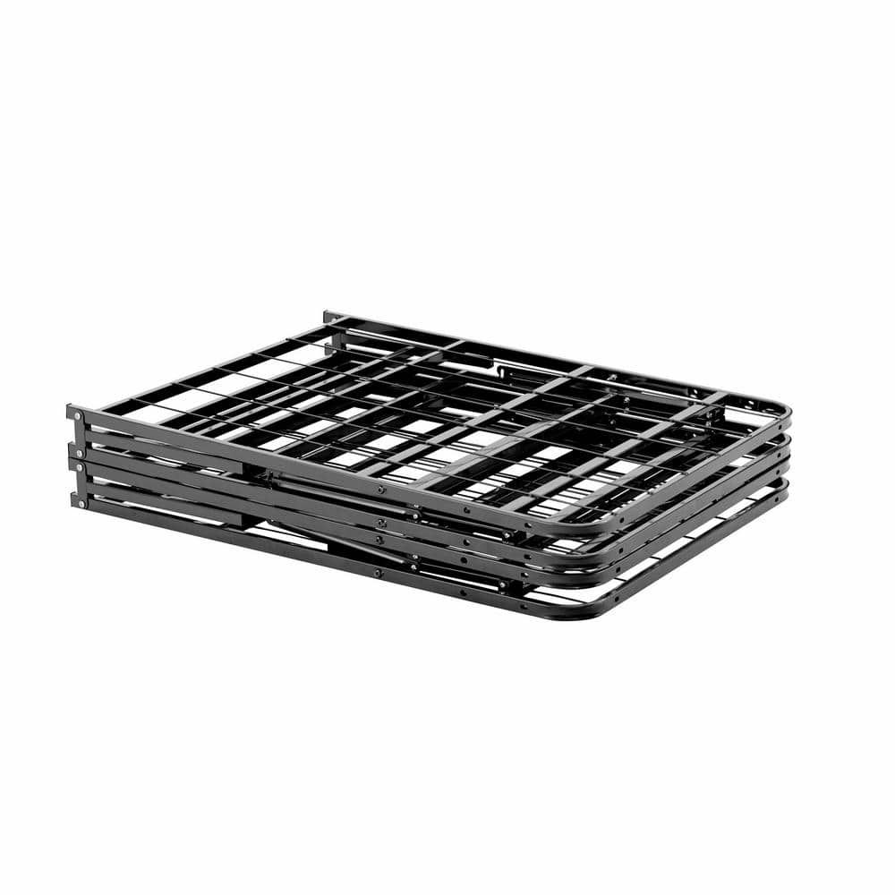 Black Metal Full Size Foldable Platform Bed Frame