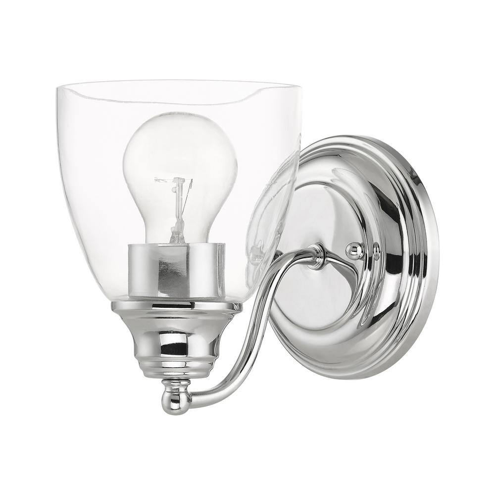 Montgomery Polished Chrome 7'' Transitional Vanity Sconce