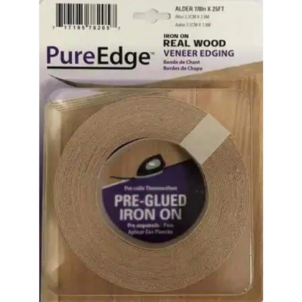 PureEdge 7/8 in. x 25 ft. Alder Real Wood Veneer Edgebanding with Hot