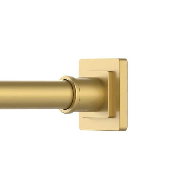 79 in. Adjustable Shower Curtain Rod in Gold, Anti-Rust Shower Rod, Spring Tension Shower Rod No Drill for Bathroom