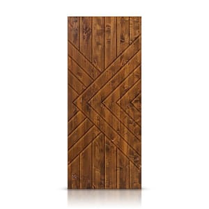 36 in. x 96 in. Hollow Core Walnut Stained Pine Wood Interior Door Slab