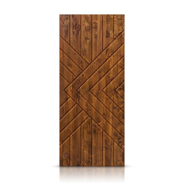 36 in. x 96 in. Hollow Core Walnut Stained Pine Wood Interior Door Slab