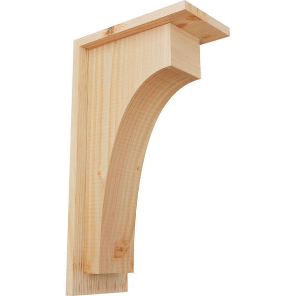 Ekena Millwork 5-1/2 in. x 10 in. x 18 in. Douglas Fir Huntington Smooth Corbel with Backplate