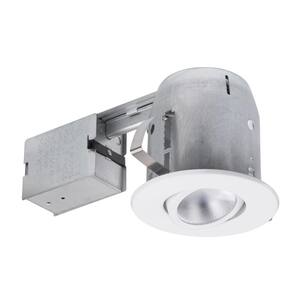 5 in. White LED IC Rated Swivel Spotlight Recessed Lighting Kit Dimmable Downlight