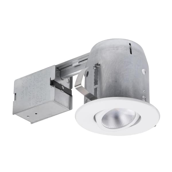 Globe Electric 5 in. White LED IC Rated Swivel Spotlight Recessed Lighting Kit Dimmable Downlight