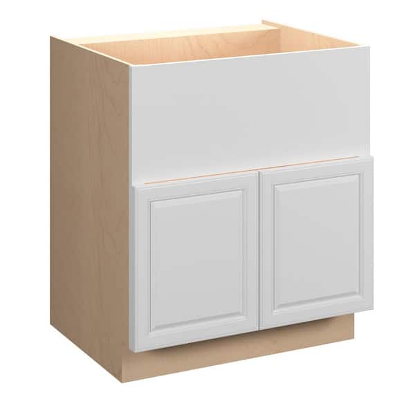 Brighton Raised 33 in. W x 34.5 in. H x 24 in. D in Painted White Plywood Assembled Farm Sink Base Cabinet