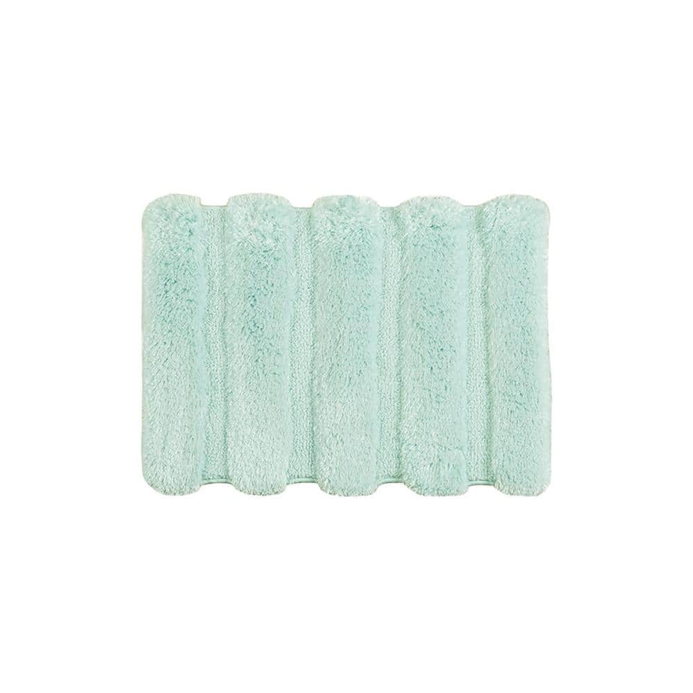 17 in. W x 24 in. L Seafoam Bath Rug with High-Low Stripe Design price history on PriceWatchPro