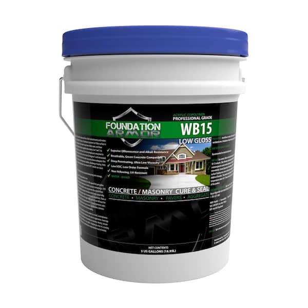 Foundation Armor Armor WB15 5 GAL Low Gloss Water Based Acrylic Concrete Sealer and Curing Compound