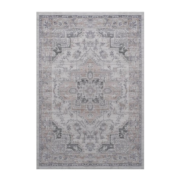 LOOM and LUXE Collection 7 ft. x 5 ft. Ivory Non-Shedding Stylish and Stain Resistant Area Rug