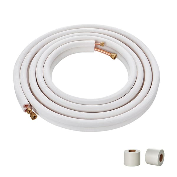 SKYSHALO 25 ft. Mini Split Line Set, Copper Pipes Tubing and Triple-Layer Insulation, for Mini Split Air Conditioning Refrigerant