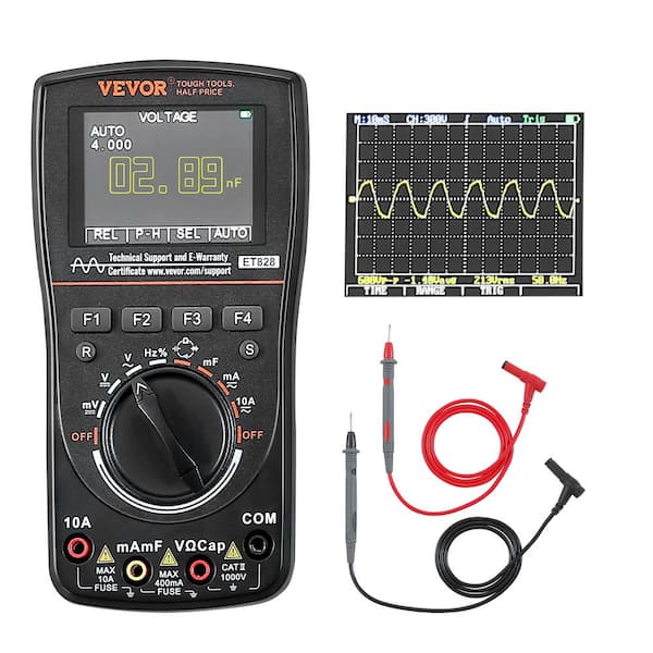 VEVOR 2-in-1 Handheld Digital Oscilloscope 2.5MS/S Sampling Rate 1MHZ Bandwidth Portable Oscilloscope Multimeter