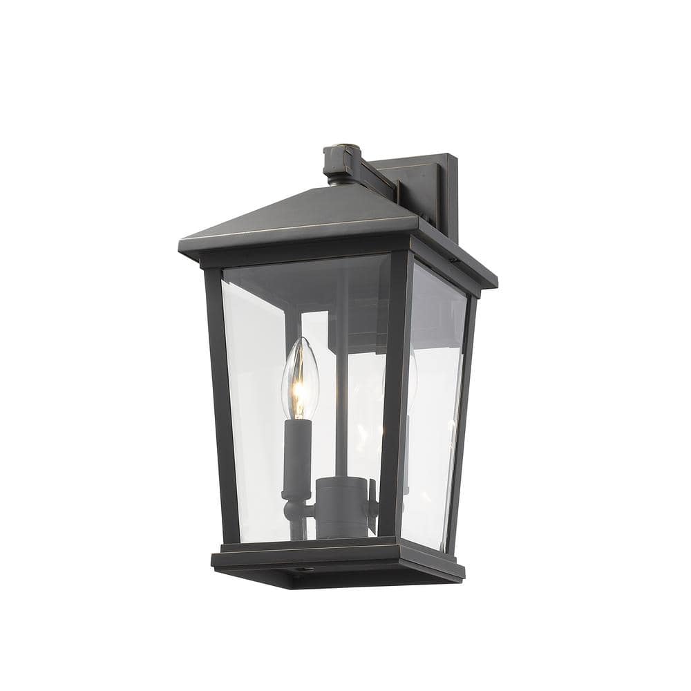 Oil Rubbed Bronze Dimmable Outdoor Wall Sconce with Clear Glass