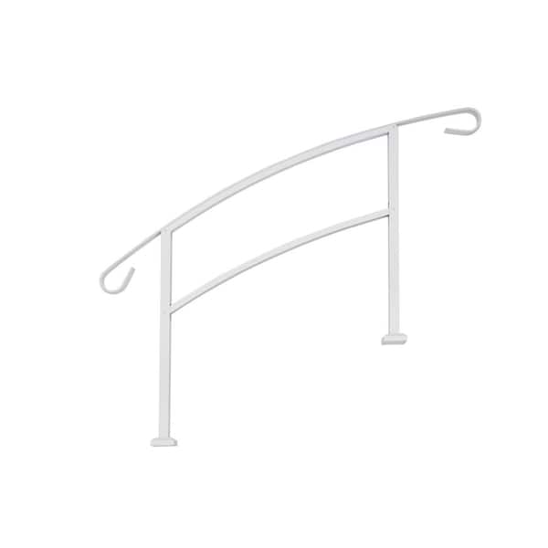 US Door and Fence Aluminum Handrail for 4 Steps White