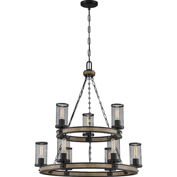 Quoizel McCrady 9-Light Matte Black Chandelier