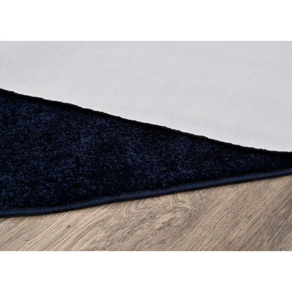 Navy Blue Polypropylene 2-Piece Bathroom Rug Set with Contour