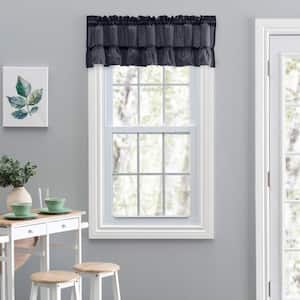 Stacey 13 in. L Polyester/Cotton Ruffled Filler Valance in Navy
