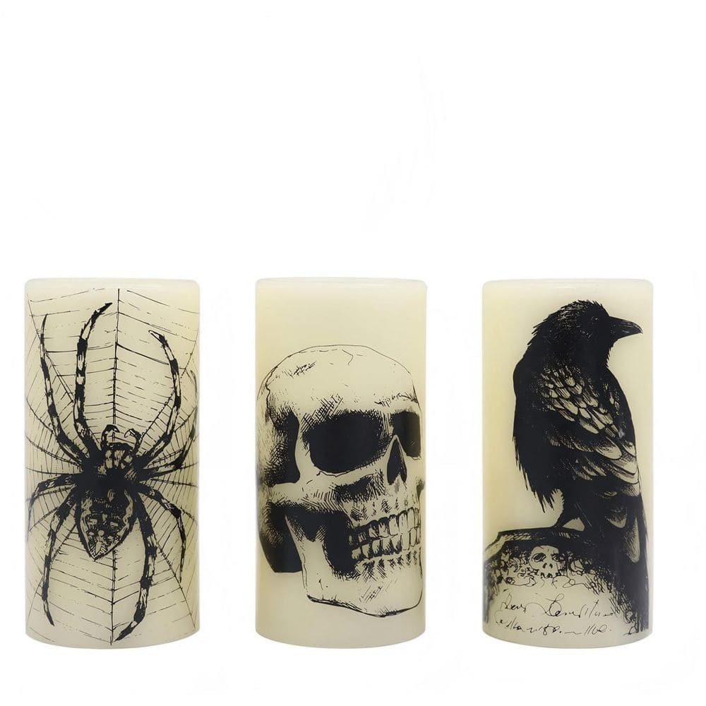 Halloween Led Flameless Flickering Candles, 3-Pack Battery Operated Halloween Themed Indoor Decor for Home Party price history on PriceWatchPro