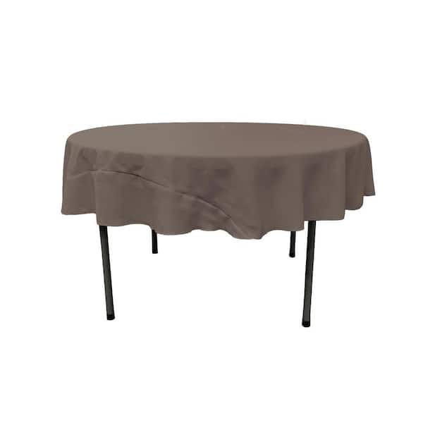 LA Linen Dark Gray 72 in. Round Polyester Poplin Tablecloth