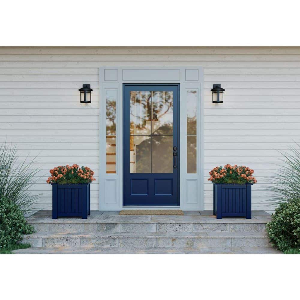 Black Aluminum Dimmable Outdoor Wall Lantern Sconce