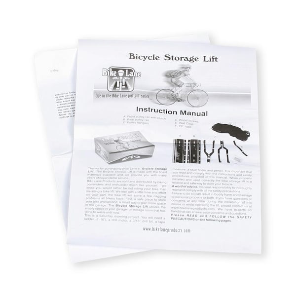 Bike Lane Bicycle Storage Lift Bike Hoist 100 LB Capacity Heavy Duty 2 Pack 