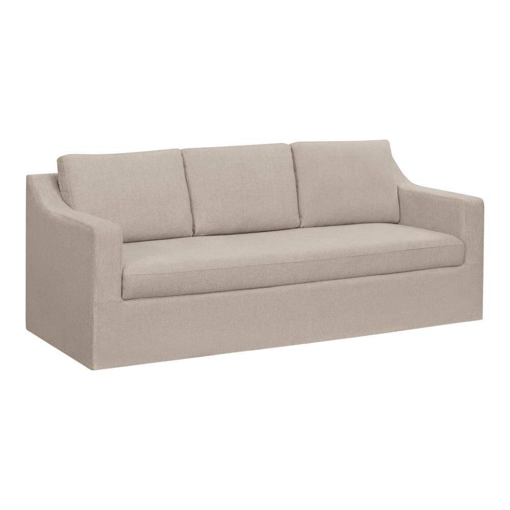 Daphne 91.7 in. Skirted Upholstered Queen Size Sofa Bed in Oatmeal - thumbnail 7
