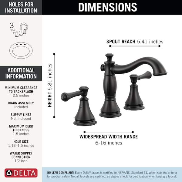 Delta Cassidy 8 in. Widespread Double Handle Bathroom Sink Faucet