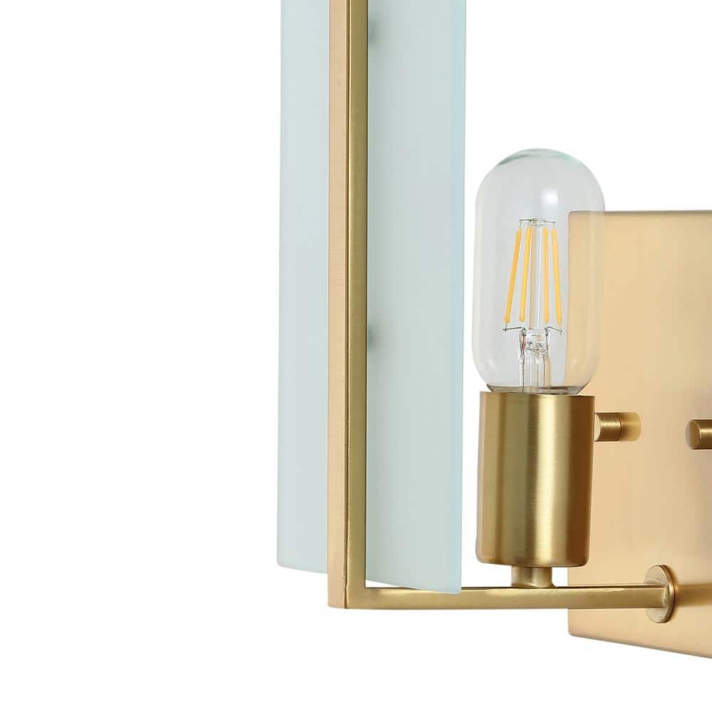 Mila 5.5" Gold Brass Dimmable LED Sconce with Frosted Glass