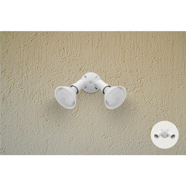 2-Lamp Outdoor White Flood Light