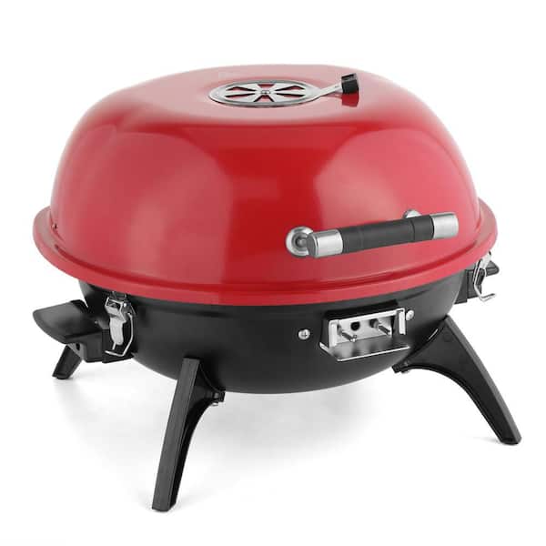 1600W Electric Countertop BBQ Grill Portable Double Layer Electric Grill in Red