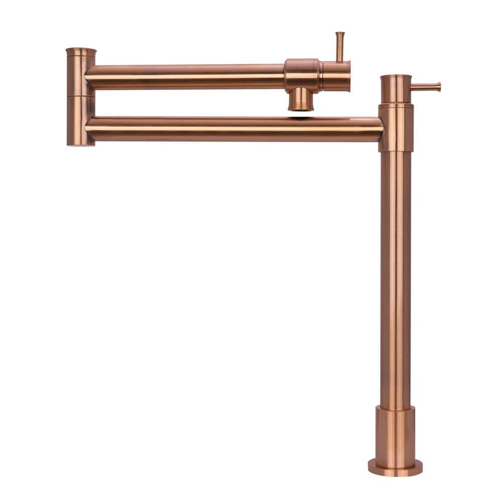 Deck Mounted Pot Filler in Copper Modern Style