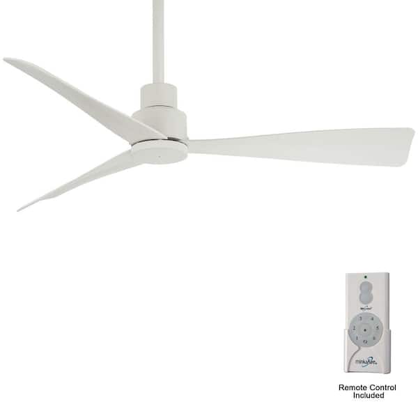 MINKA-AIRE Simple 52 in. Indoor/Outdoor Flat White Ceiling Fan with Remote Control