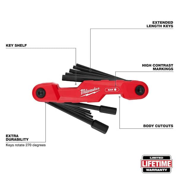 Electrician's SAE Folding Hex Key Set (11-Piece)
