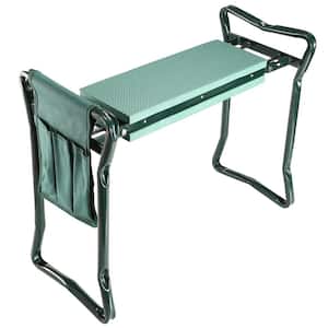 Foldable Garden Kneeler Seat with Kneeling Soft Cushion Pad Tools Pouch Portable Gardener