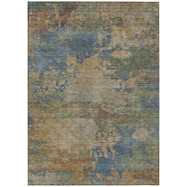 Addison Rugs Chantille Machine Washable Indoor/Outdoor Abstract ACN2067 Denim 9 ft. x 12 ft. Area Rug