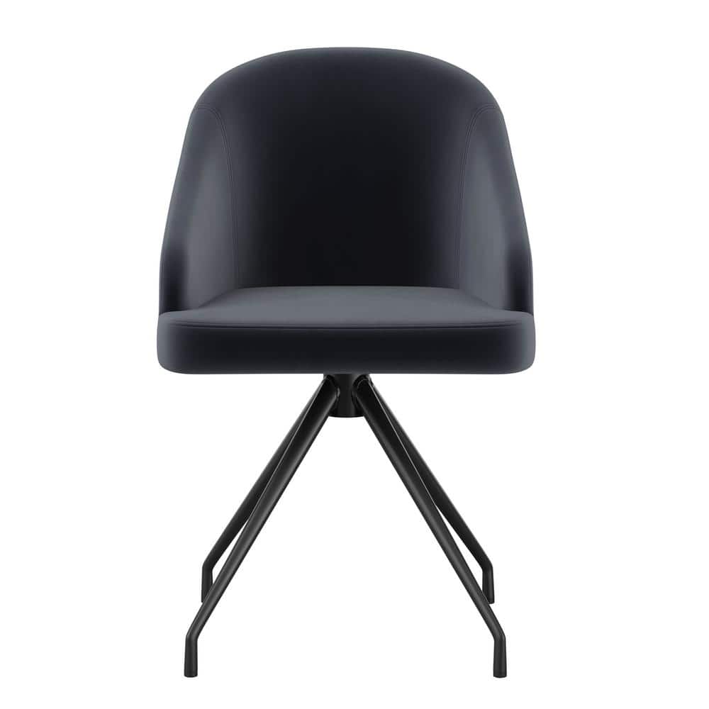 Gray Velvet and Oil Rubbed Bronze Swivel Office Chair