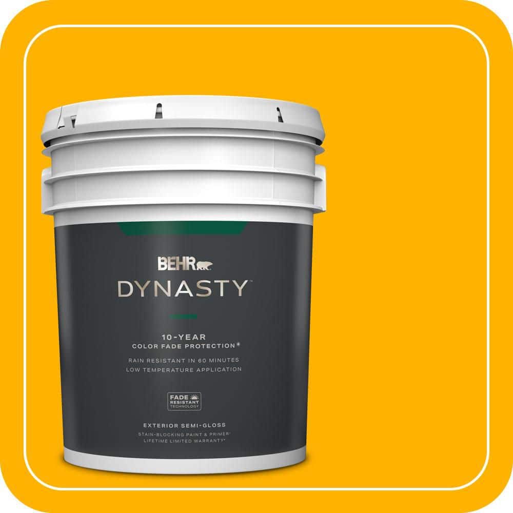 BEHR DYNASTY 5 gal. #310B-7 Saffron Thread Semi-Gloss Exterior Stain ...