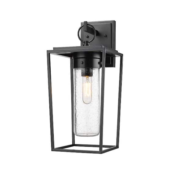 Unbranded Sheridan Black Outdoor Hardwired Wall Sconce with No Bulbs Included