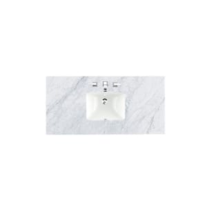 Carrara 48 in. W x 23.5 in. D x 34.3 in. H Marble Single Basin Vanity Top in Carrara White