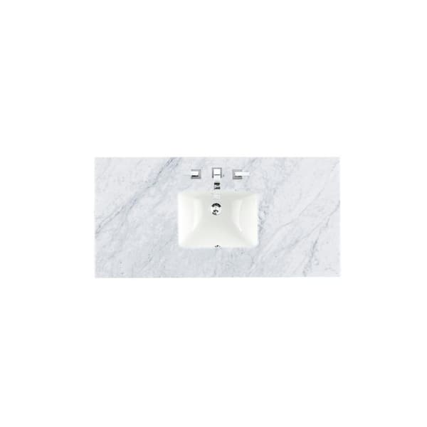 Carrara 48 in. W x 23.5 in. D x 34.3 in. H Marble Single Basin Vanity Top in Carrara White
