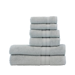 Spunloft 6-Piece Gray Solid Cotton Towel Set