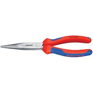 Heavy Duty Forged Steel 8 in. Long Nose Pliers with 61 HRC Cutting Edge and Multi-Component Comfort Grip
