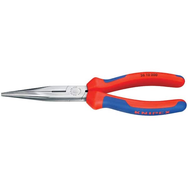 KNIPEX Heavy Duty Forged Steel in. Long Nose Pliers with 61 HRC Cutting  Edge and Multi-Component Comfort Grip 26 12 200 The Home Depot