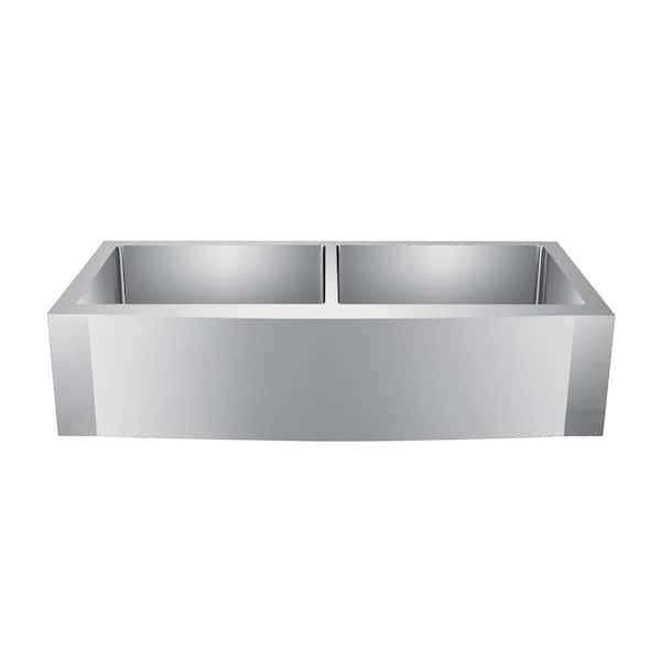 Barclay Products Dominic Farmhouse Apron Front Stainless Steel 42 in. 50/50 Double Bowl Kitchen Sink