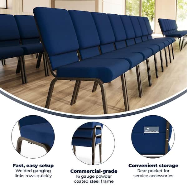 Fabric Stackable Chair in Navy Blue