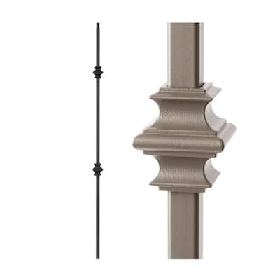 Ash Grey 34.1.35-T Mega Double Knuckle Hollow Iron Baluster for Staircase Remodel
