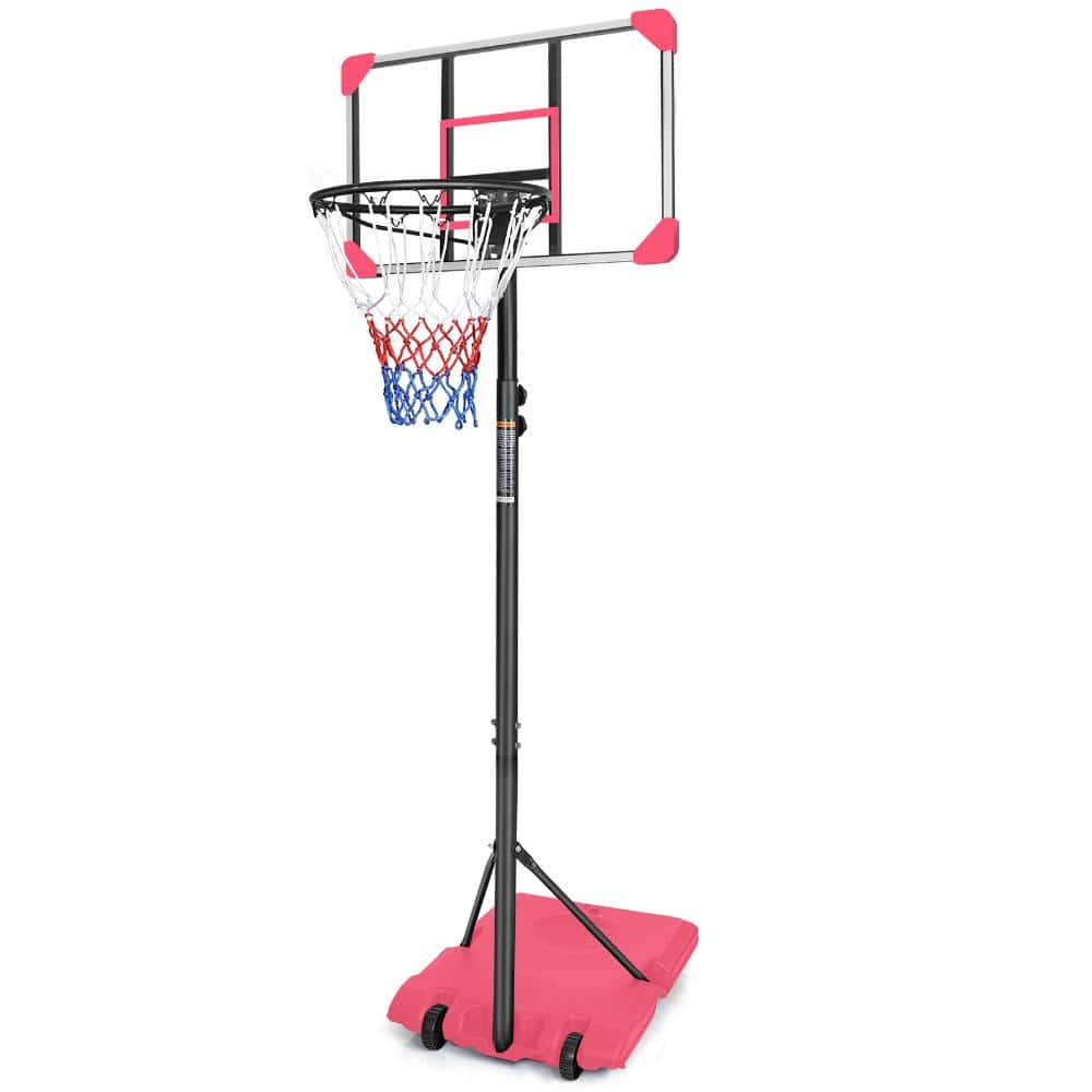 5.6-7 ft Adjustable Portable Basketball Hoop with Wheeled Base, Shatterproof, Pink price history on PriceWatchPro