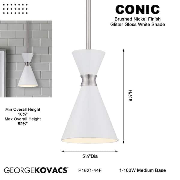 George Kovacs Conic 1-Light Brushed Nickel Mini Pendant with George Kovacs Conic 1-Light Brushed Nickel Mini Pendant with