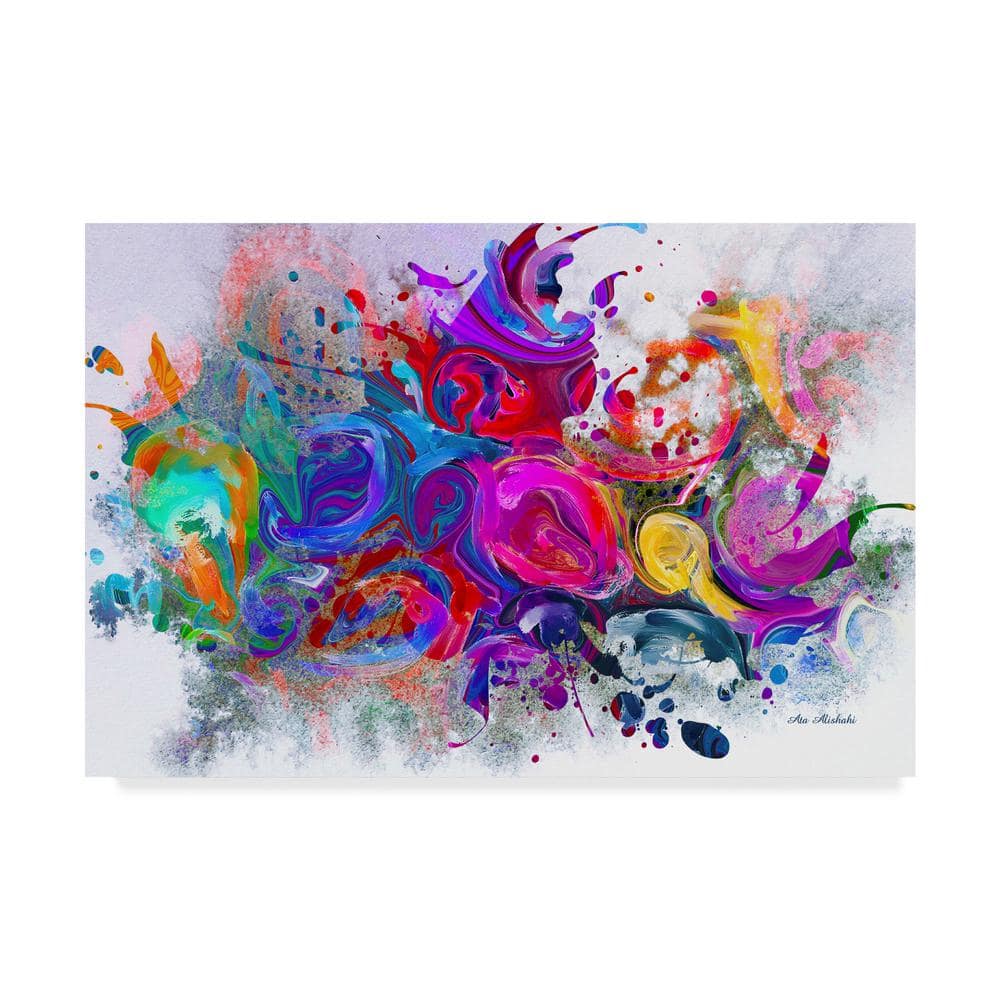 Trademark Fine Art Dark Color Explosion by Ata Alishahi Floater Print Hidden Frame Abstract Wall Art 12 in. x 19 in., Multi -  ALI22219-C1219GG